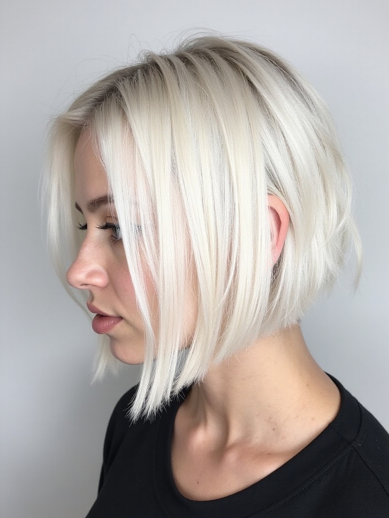asymmetrical bob enhances fine hair