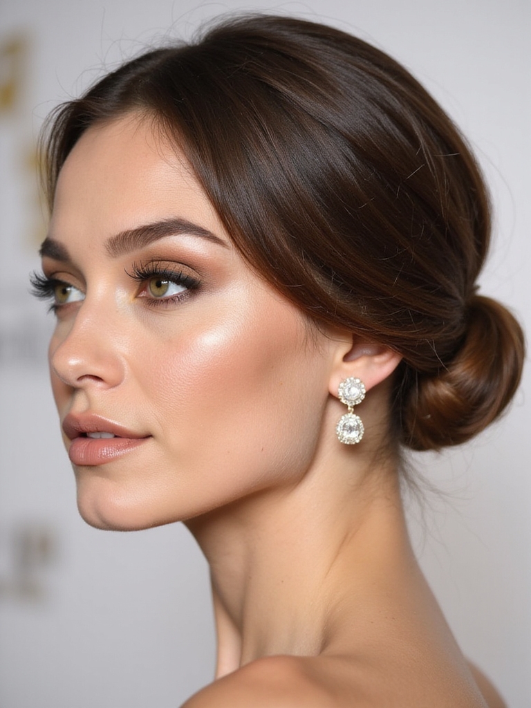 asymmetrical chic low bun