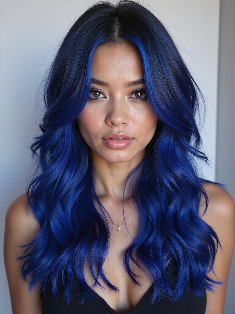 balancing blue hair tones