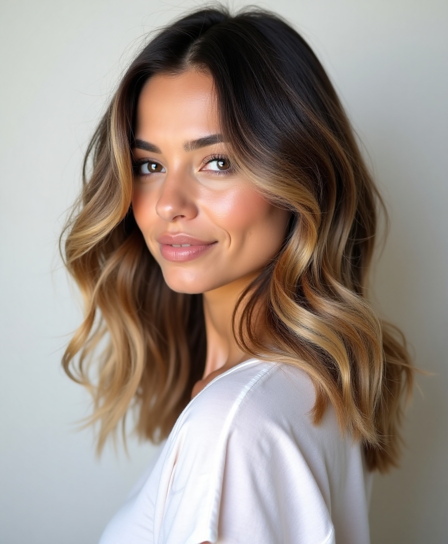 balayage and layered perfection
