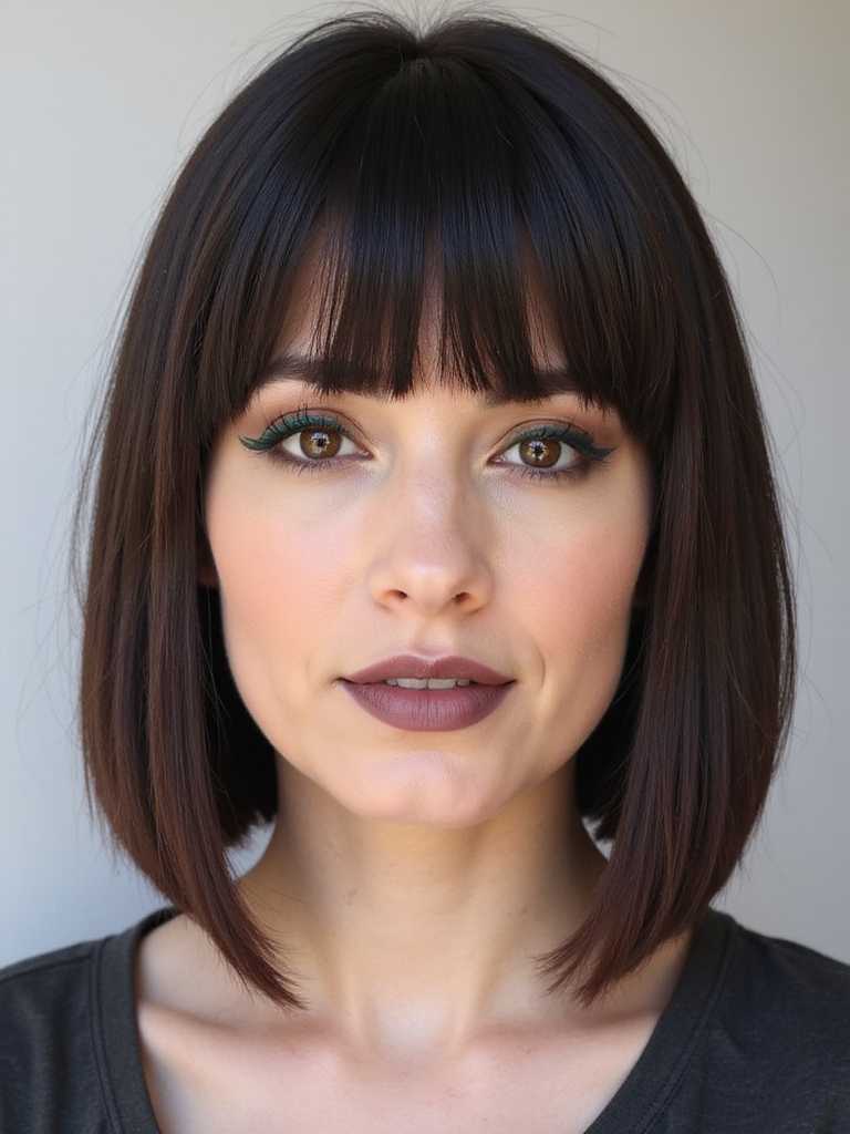 bangs enhance chic bobs