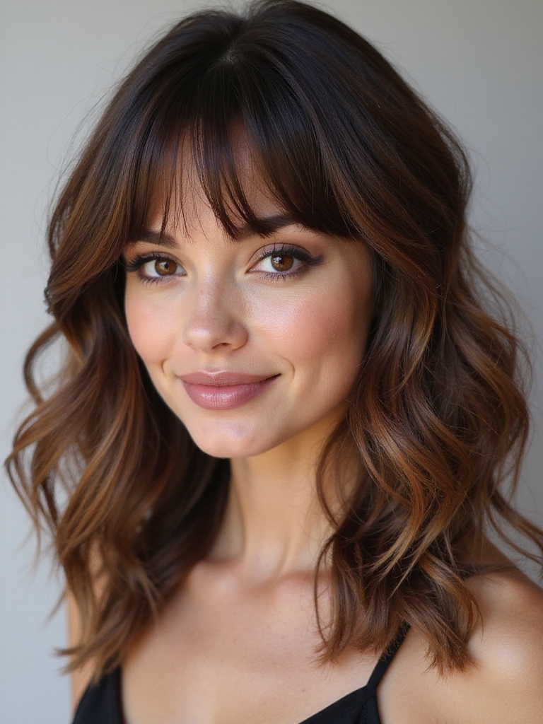 blow dry curtain bangs expertly
