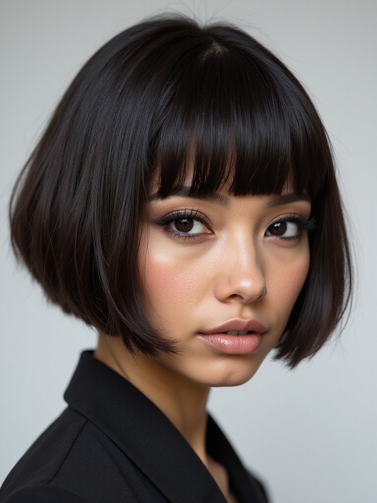 blunt bob with texture