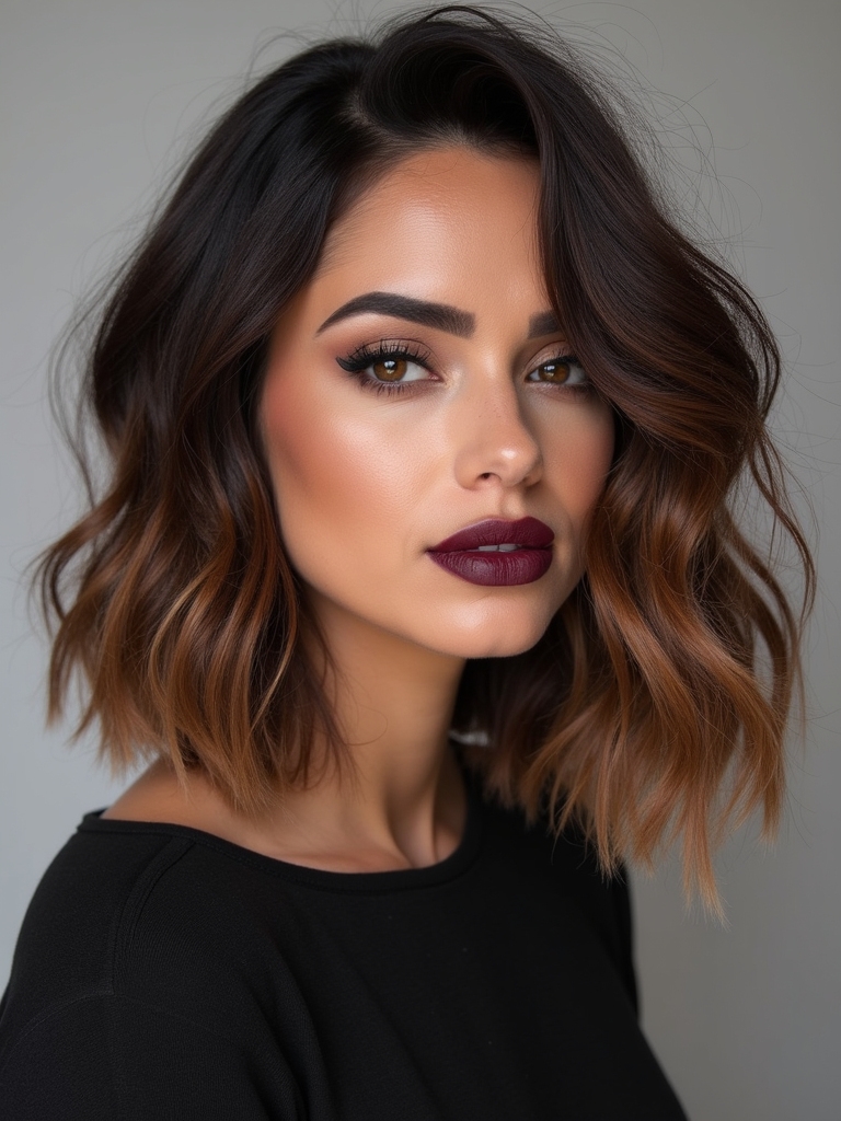 bold asymmetrical wavy hairstyle