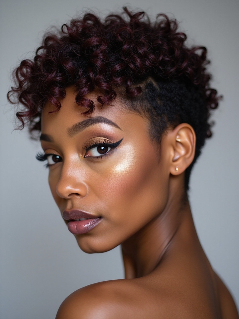 bold curly pixie versatility