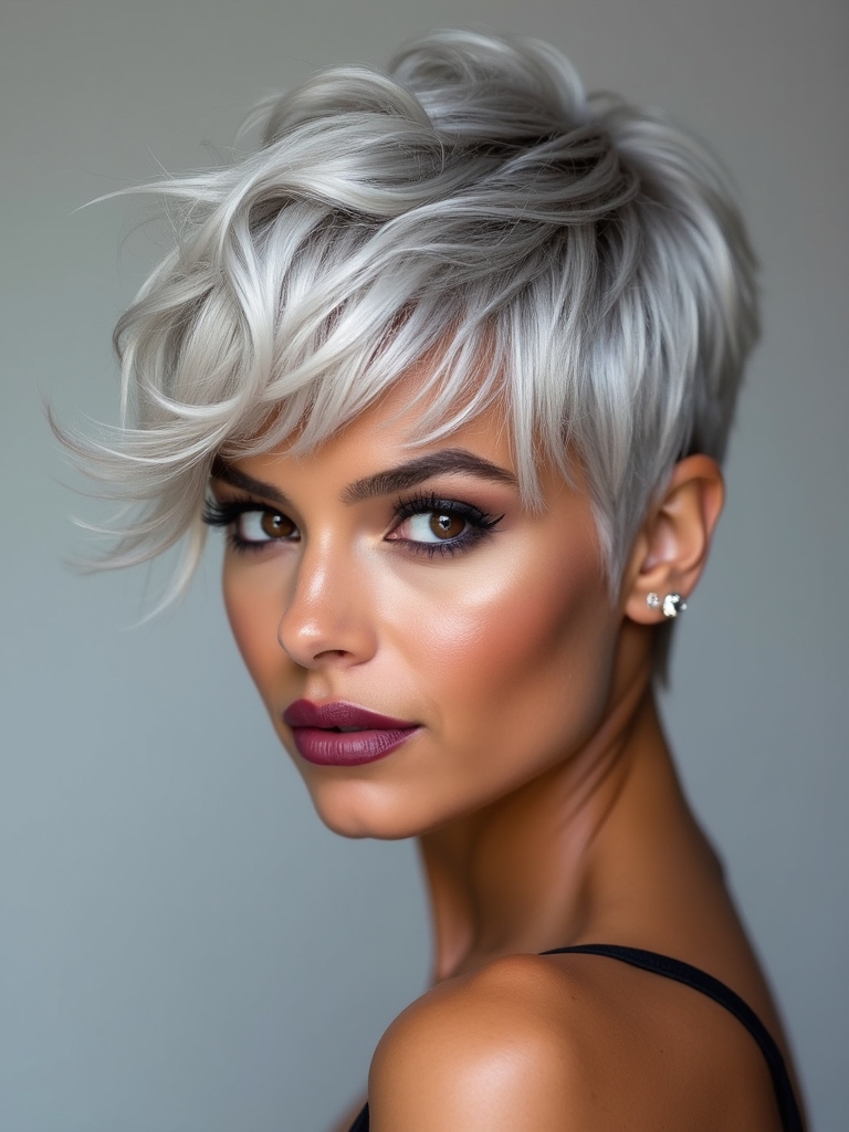 bold textured pixie hairstyle