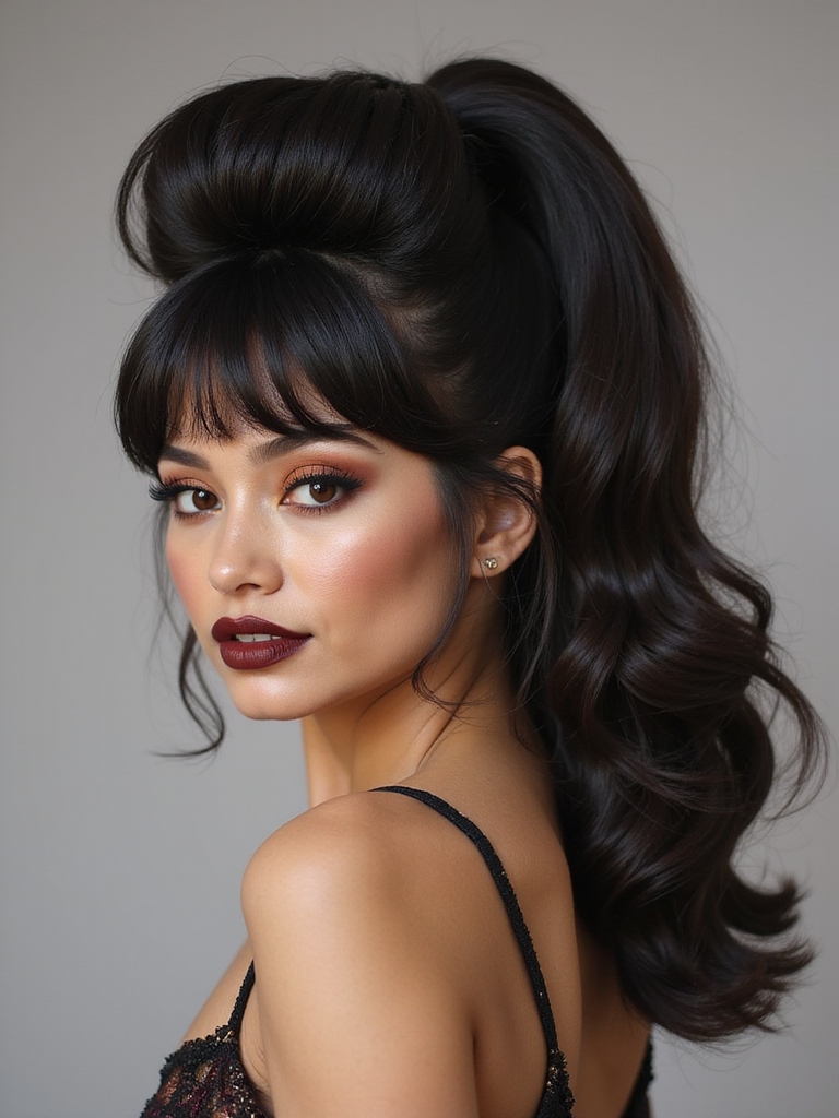 bouffant ponytail elegance achieved