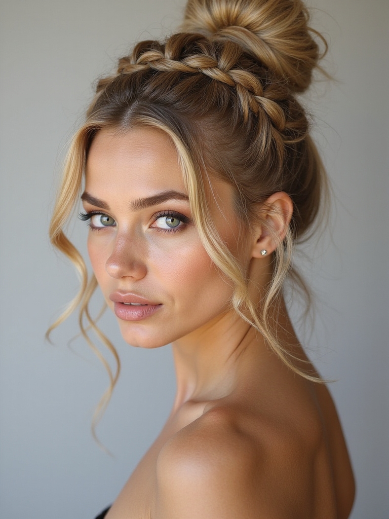 braid twist bun style