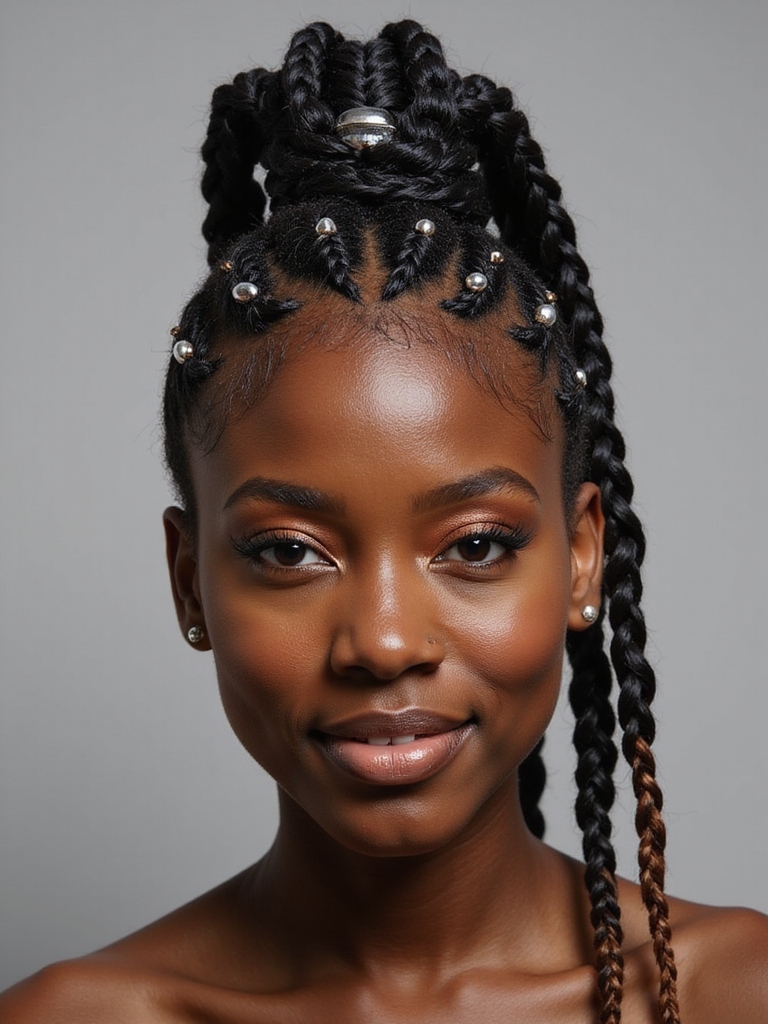 braided mohawk with beads