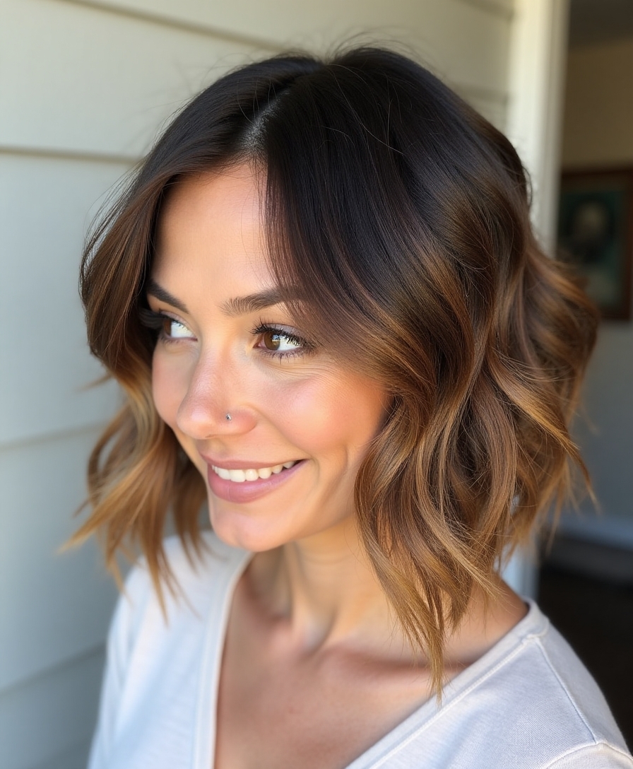 breezy wavy bob highlights