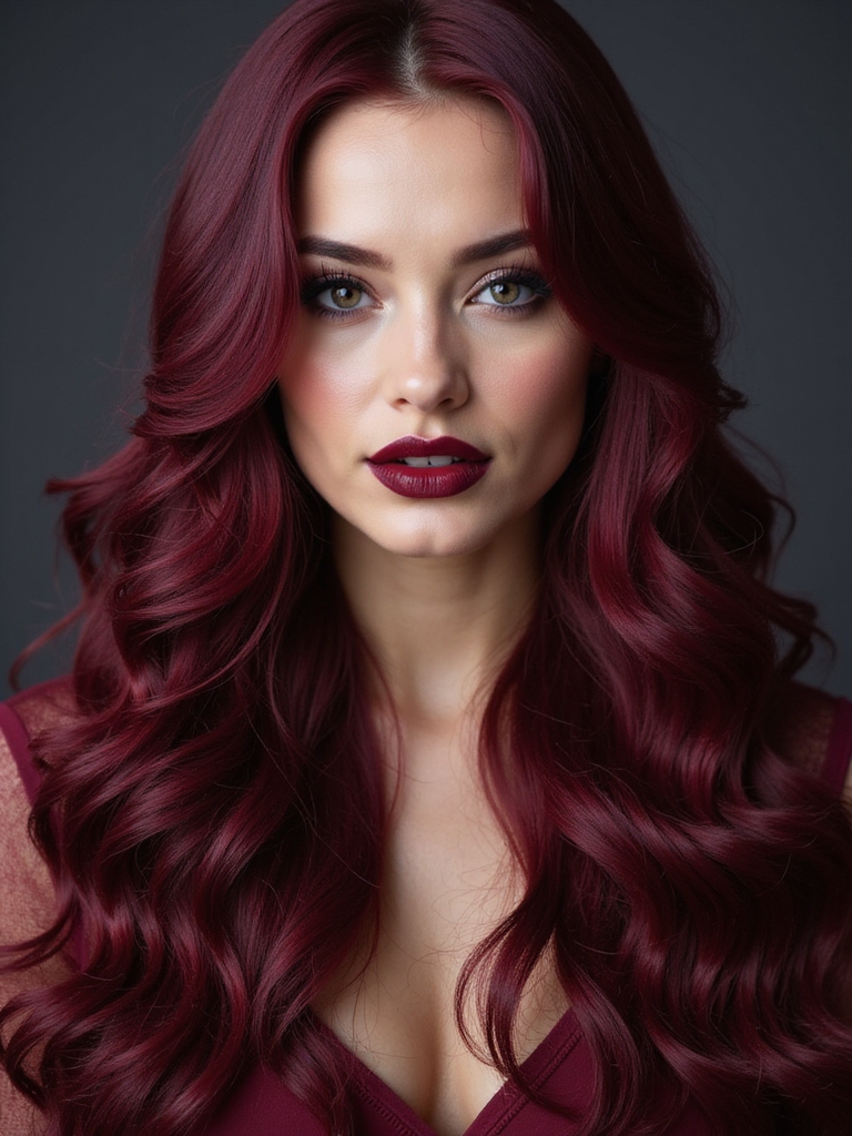 celebrities flaunting dark red hair