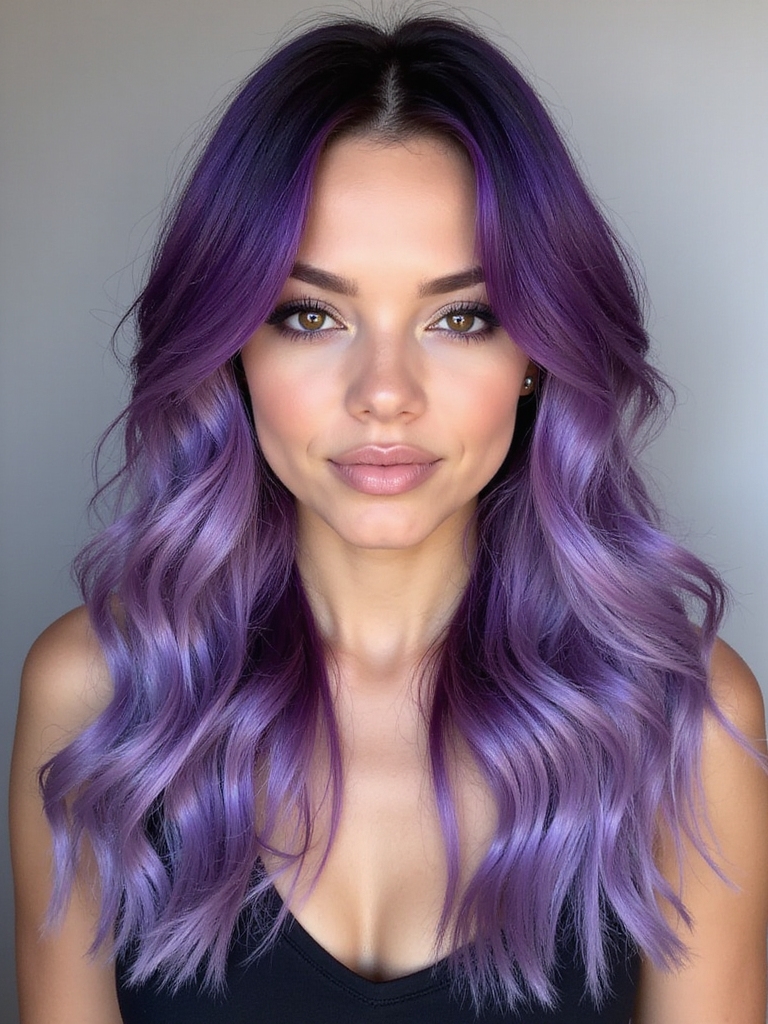 celebrity purple hair inspiration