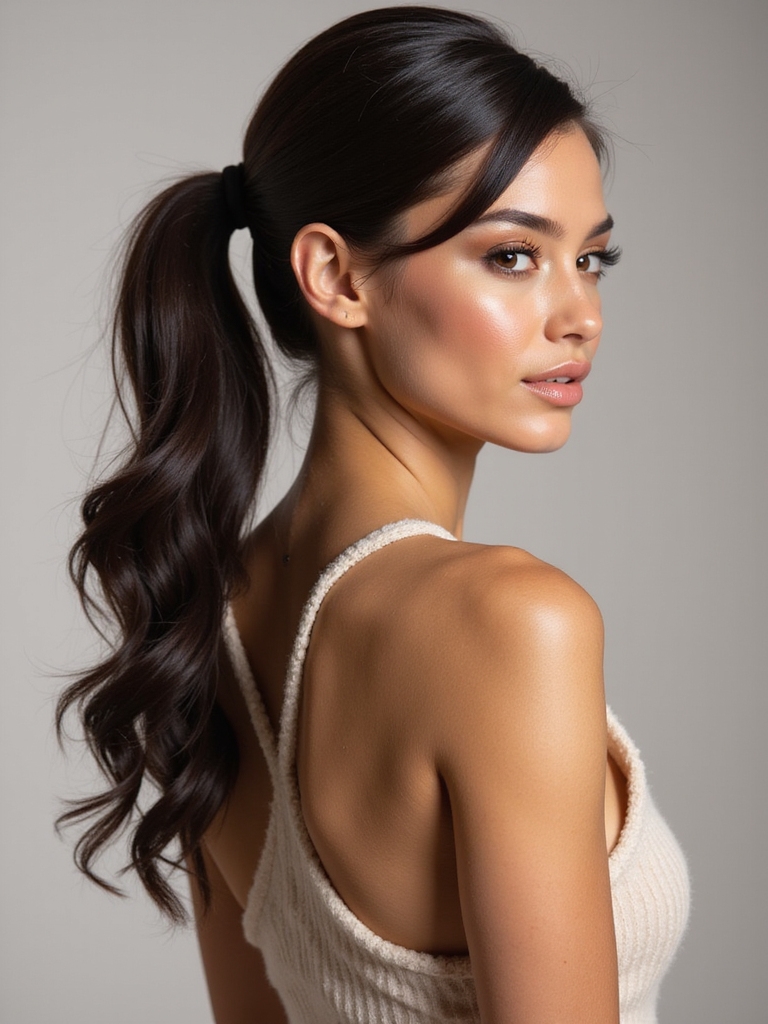 celebrity sleek ponytail fashion