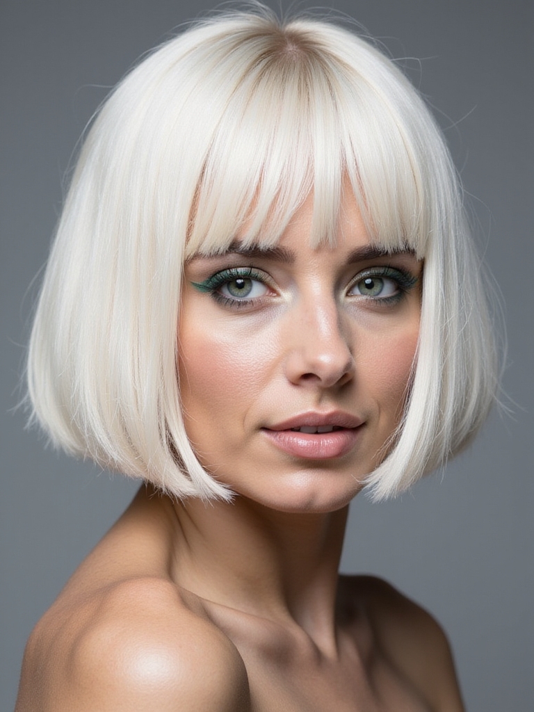 chic a line bob hairstyle