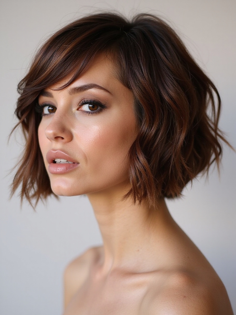 chic asymmetrical bob hairstyle