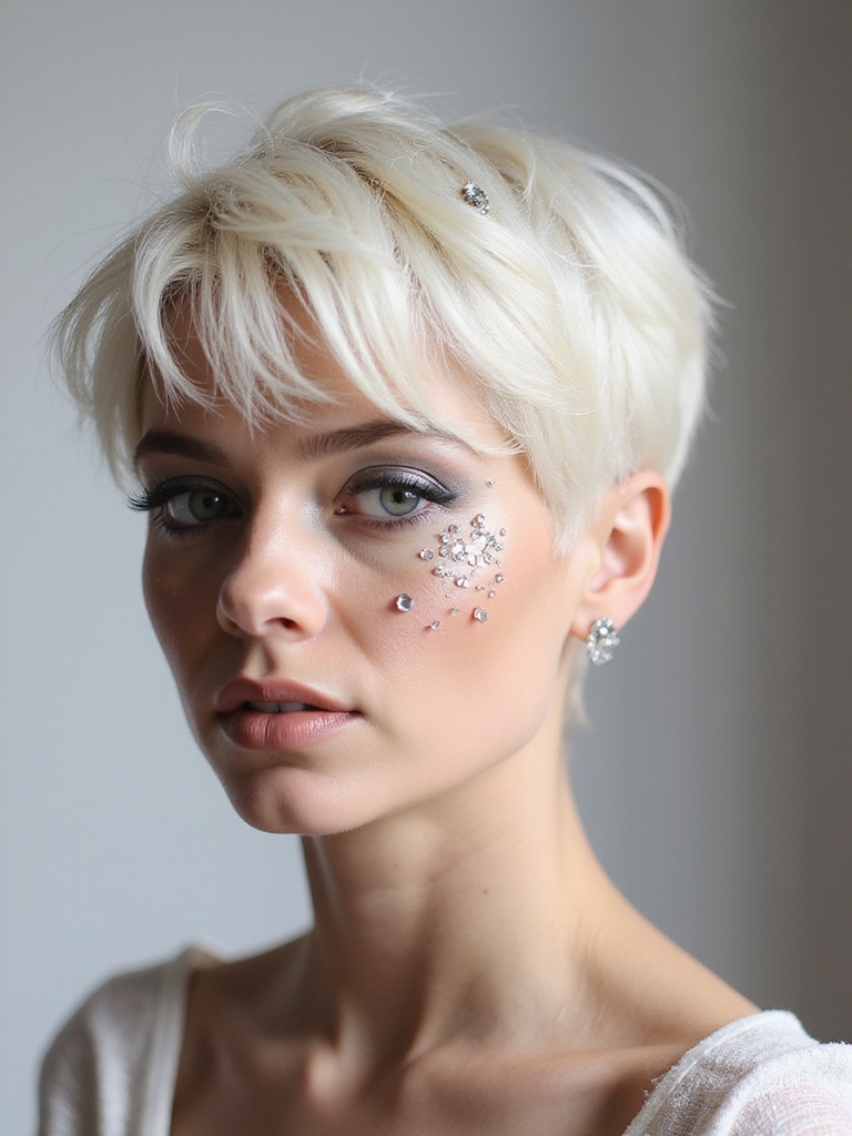 chic crystal embellished pixie hairstyle
