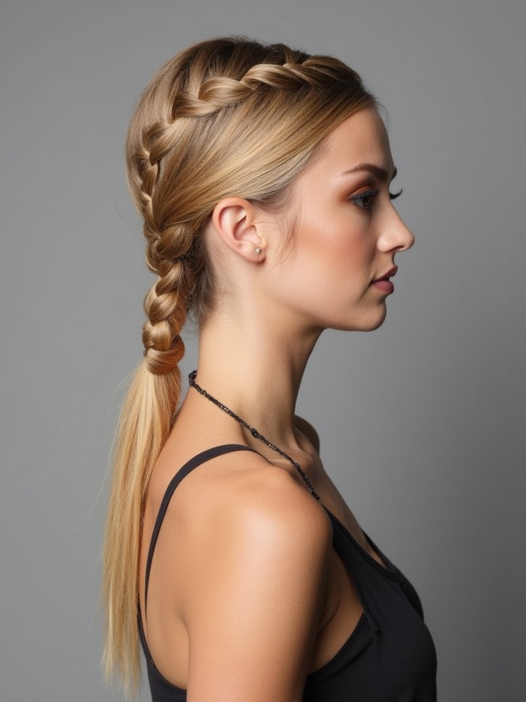 chic dutch braid ponytail