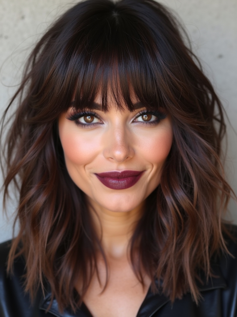 chic effortless textured bangs