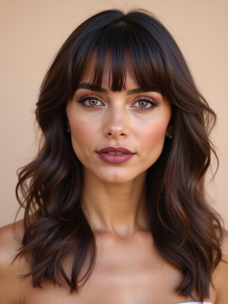 chic elegance with curtain bangs