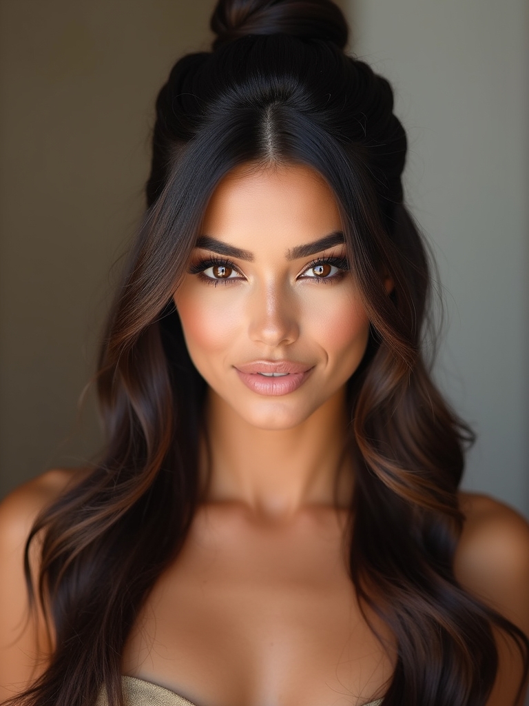 chic half up knot hairstyle