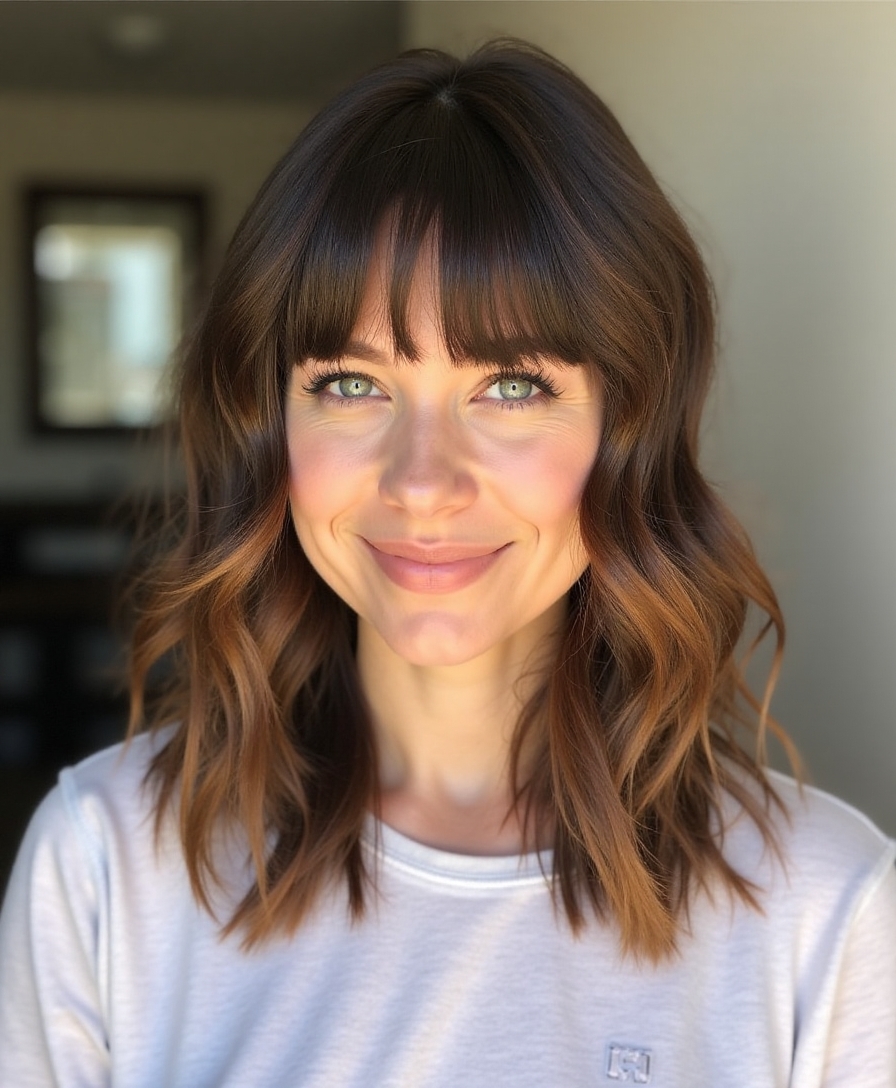 chic styles for growing bangs