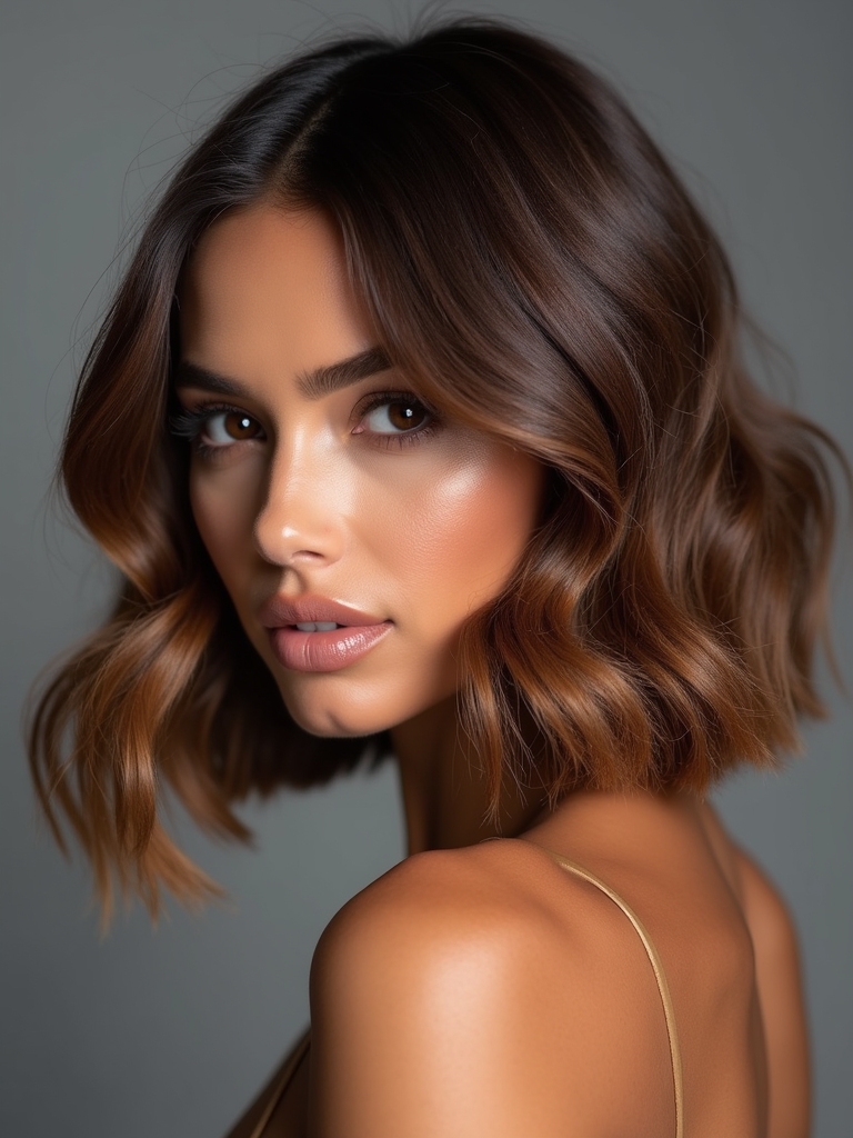 chic textured face framing haircut