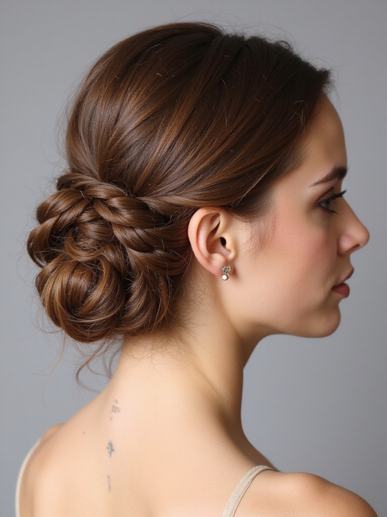 chic textured low bun