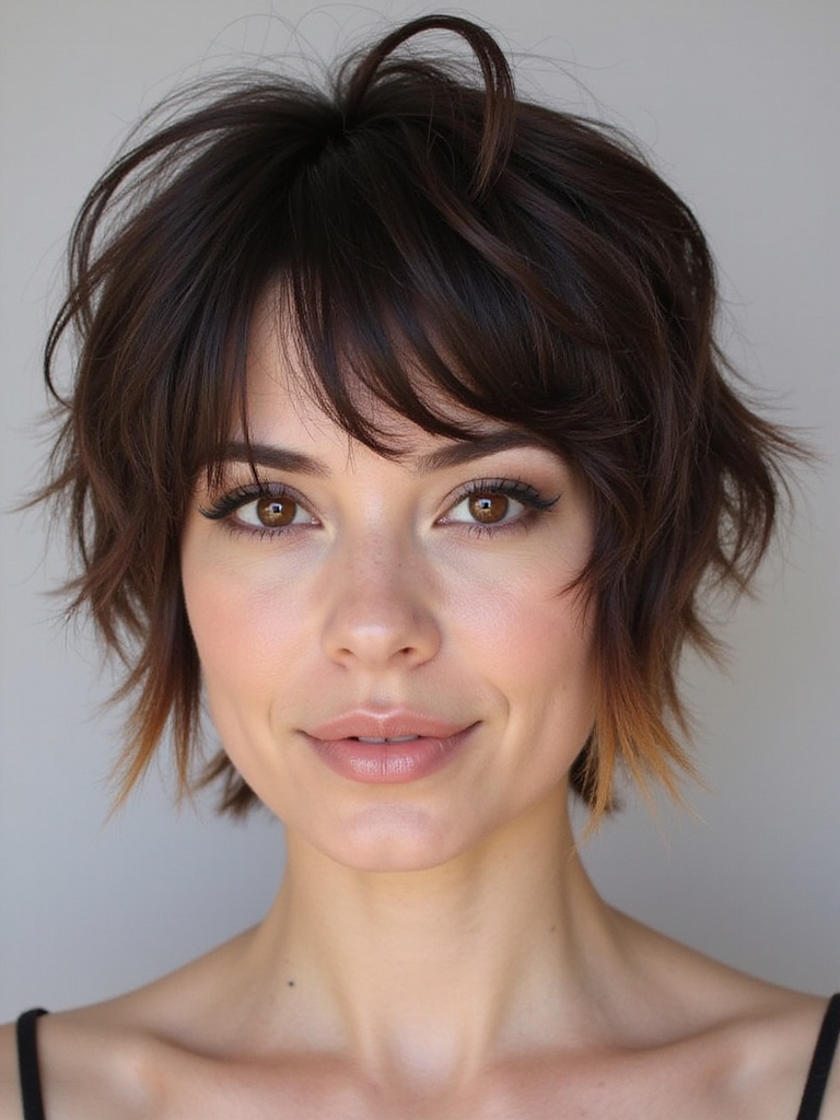 choppy layered short hairstyle