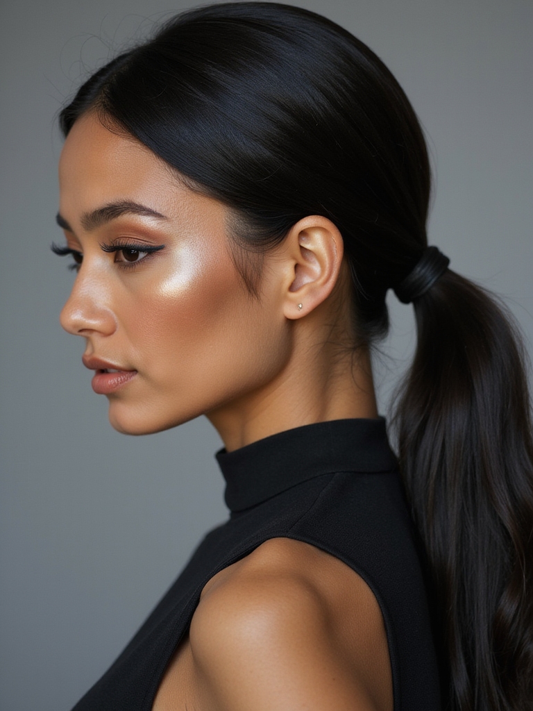 classic sleek low ponytail