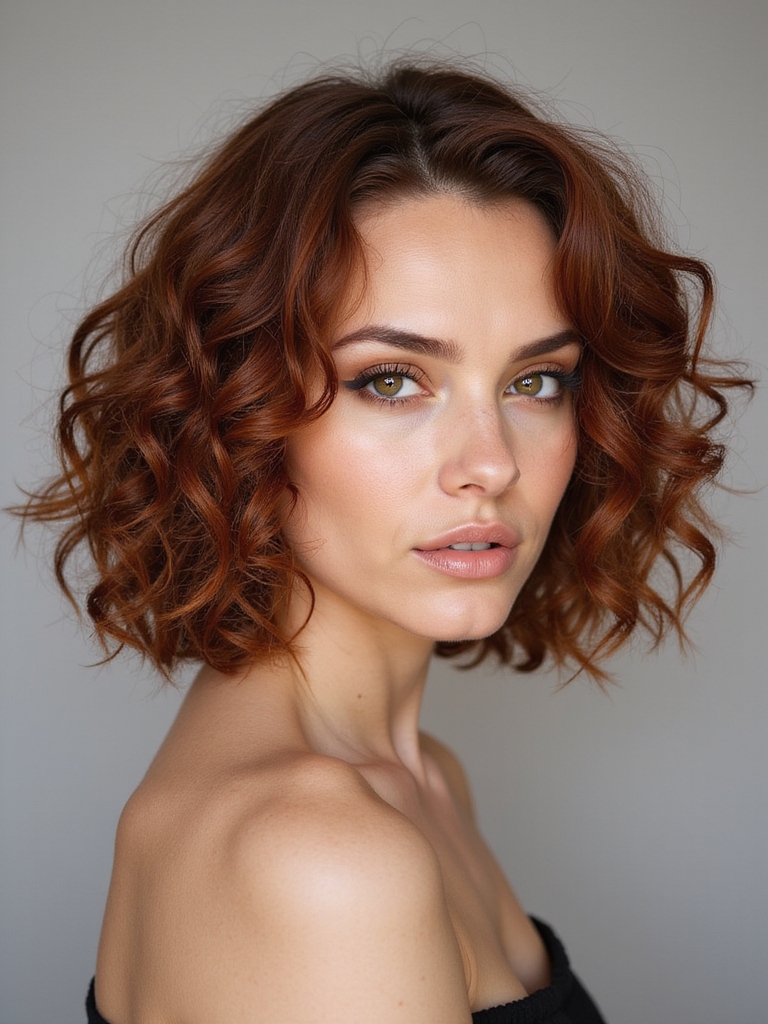 curly bob for square faces
