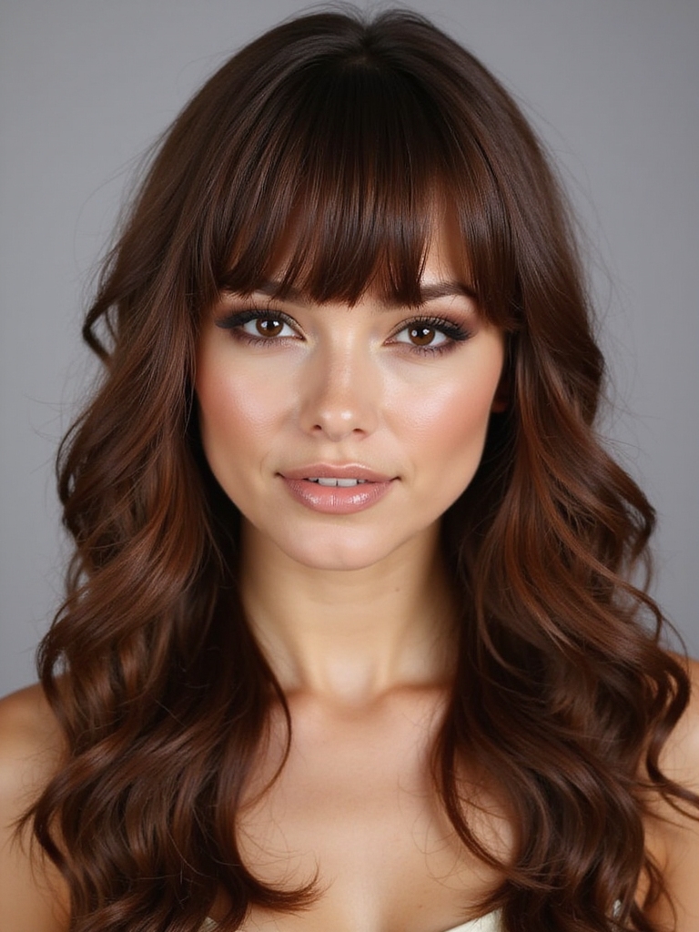 curtain bangs enhance round faces