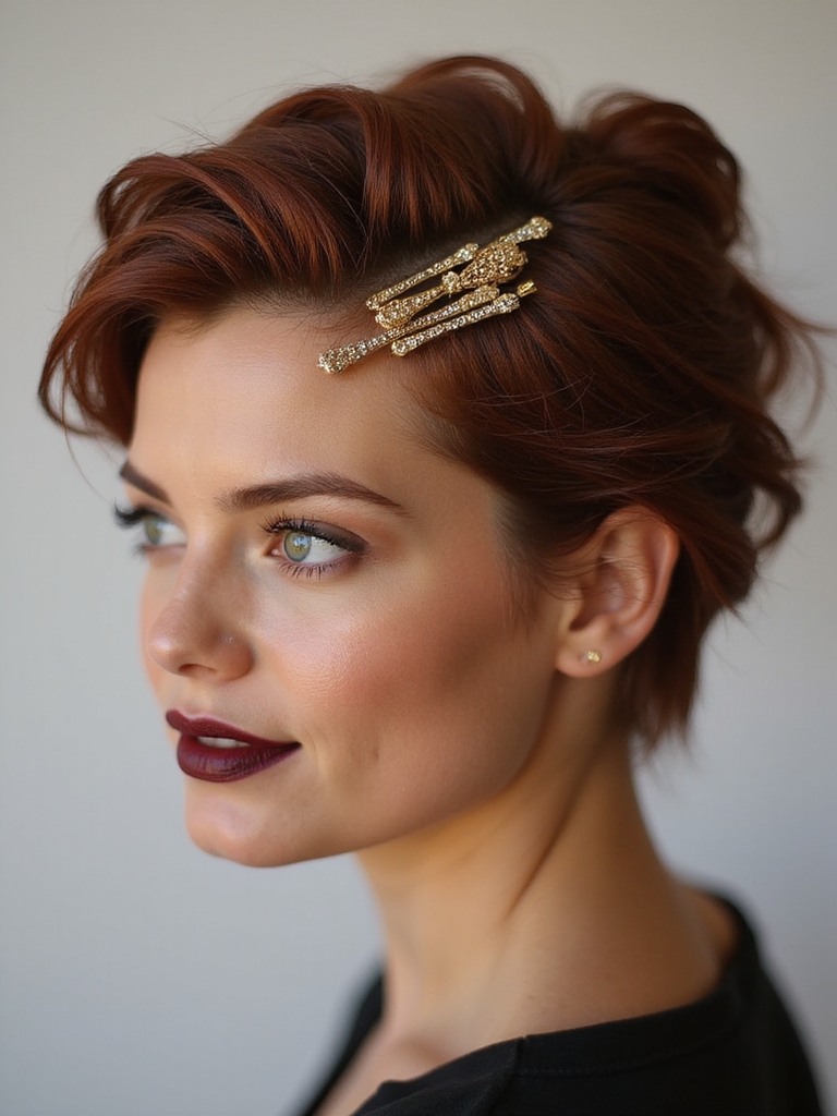 decorative hairpins enhance hairstyles