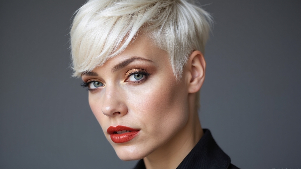 dramatic short hair prom