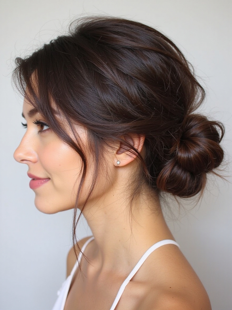 effortless chic low bun