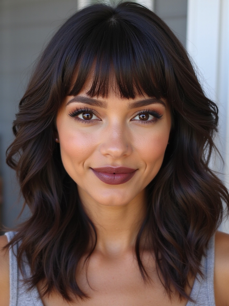 effortless micro bangs styling