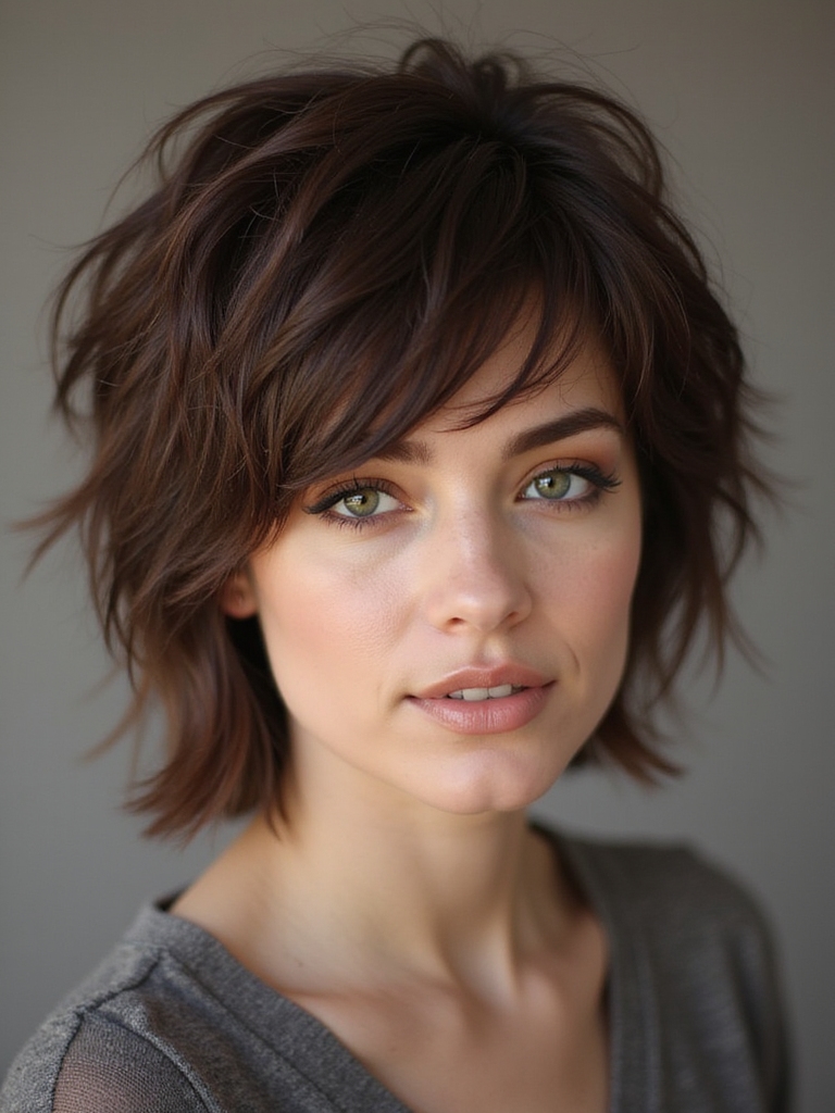 effortless short wolf cut styling