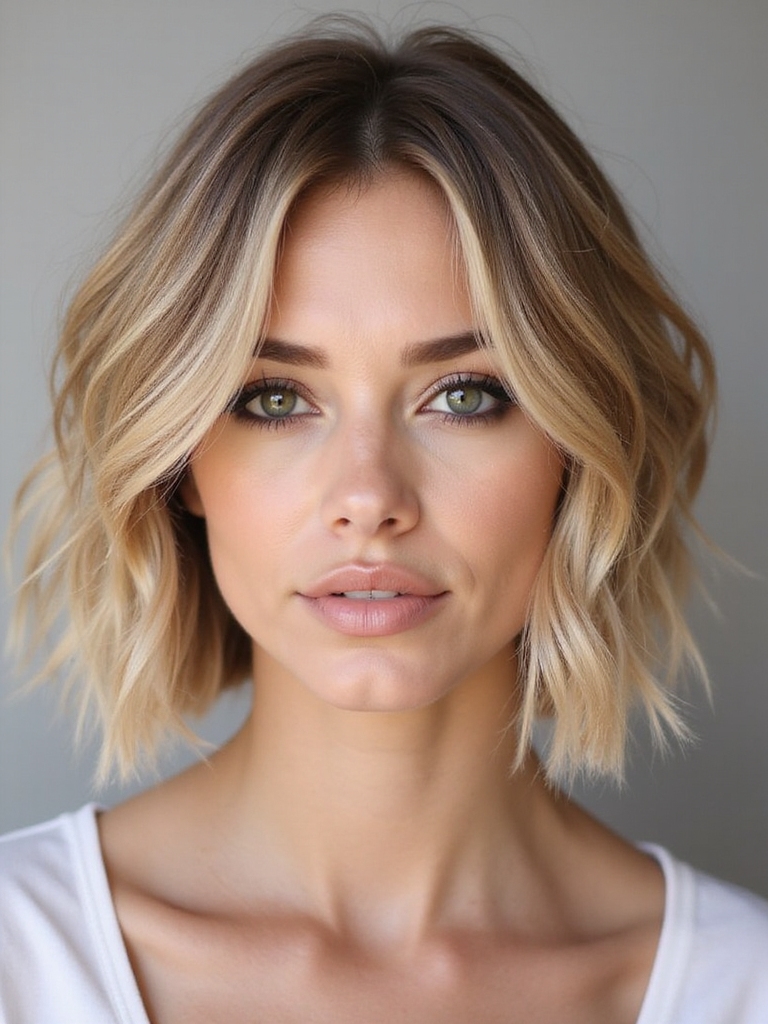 effortless textured layered bob