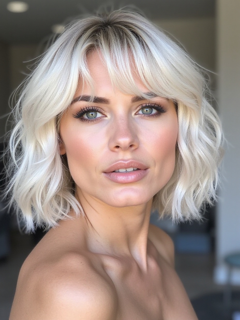 effortless tousled bob hairstyle