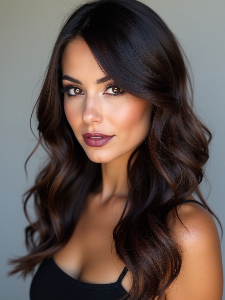 elegant asymmetry with bangs