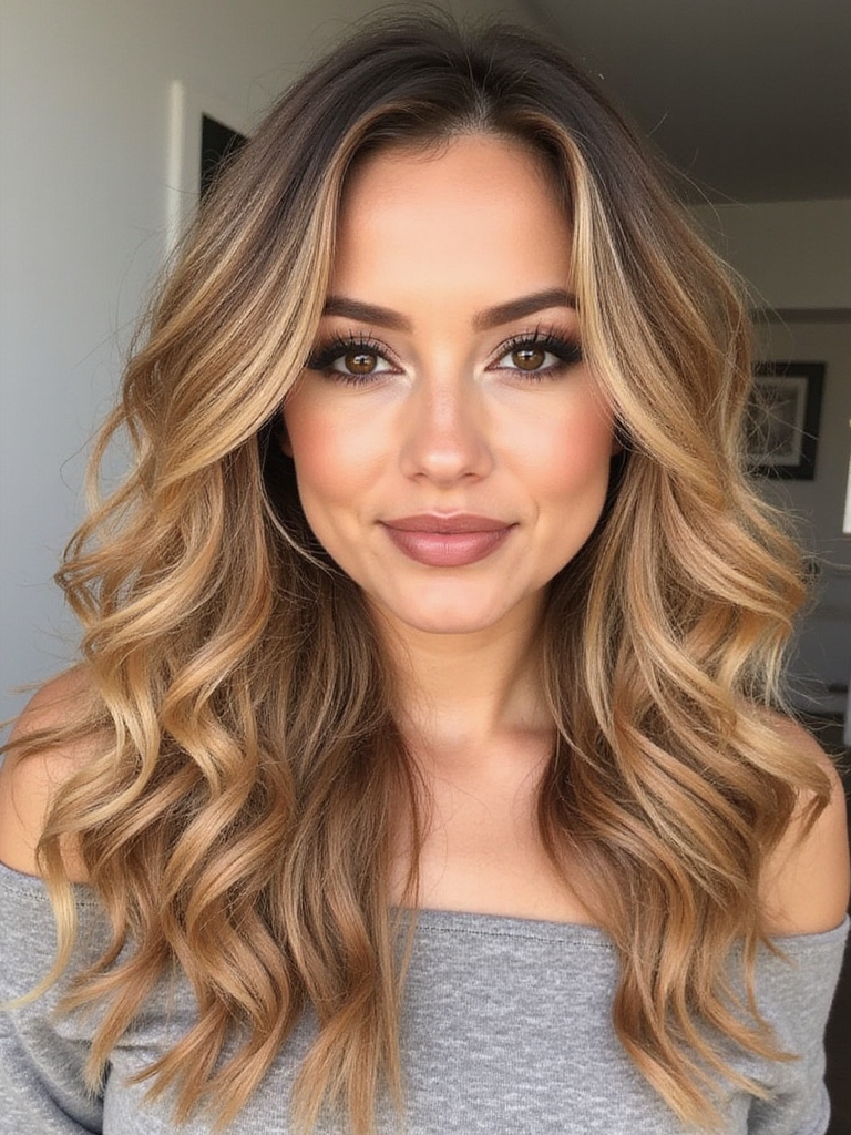 elegant effortless side swept curls