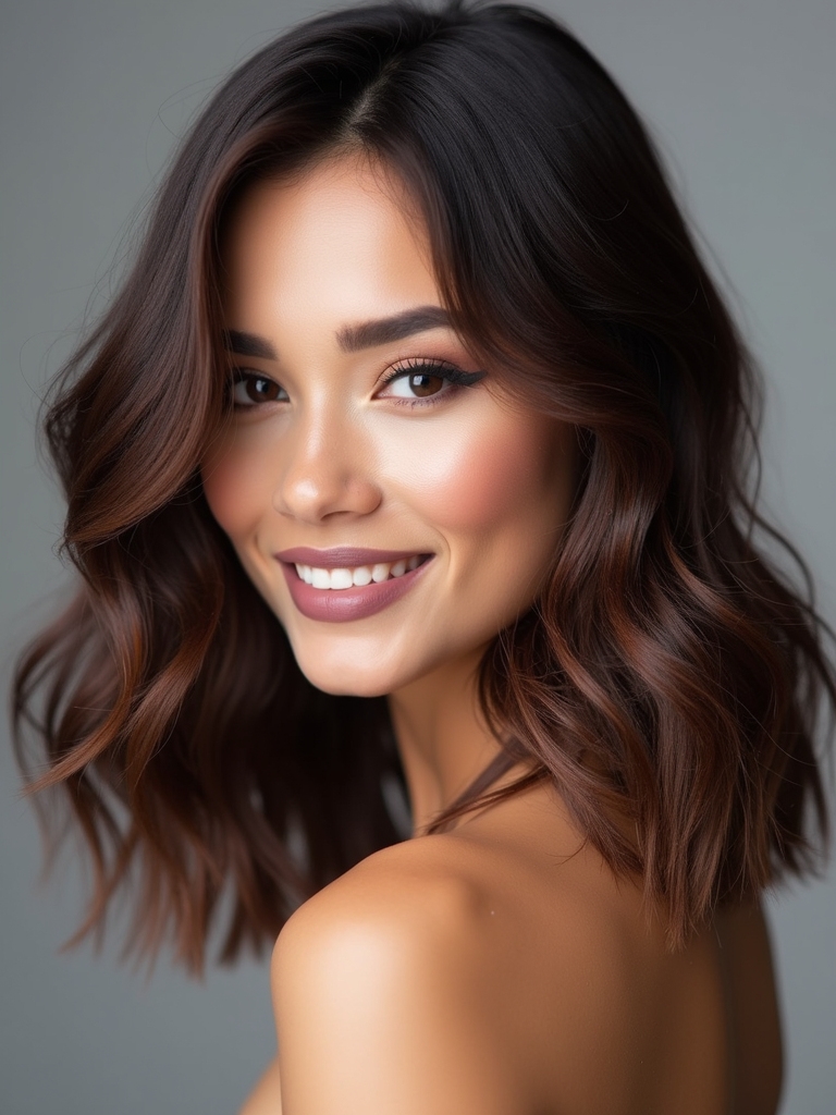 face framing natural wave layers