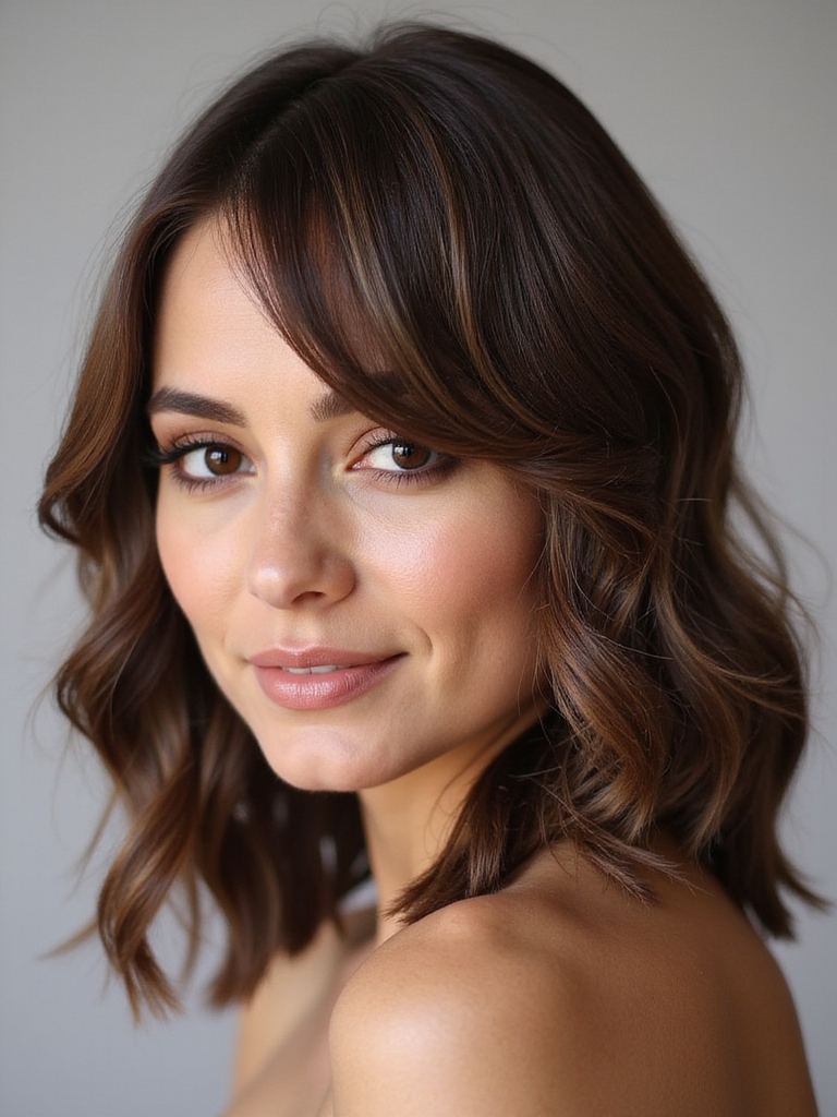 feathered layers enhance thick hair