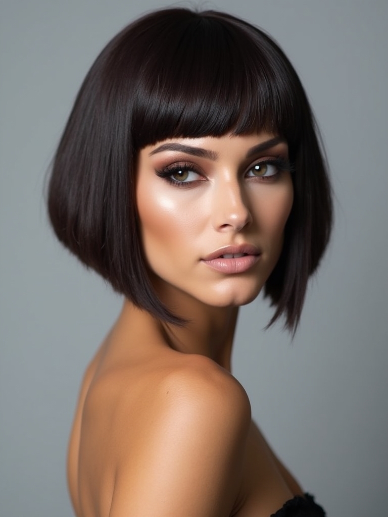 flattering angled bob haircut