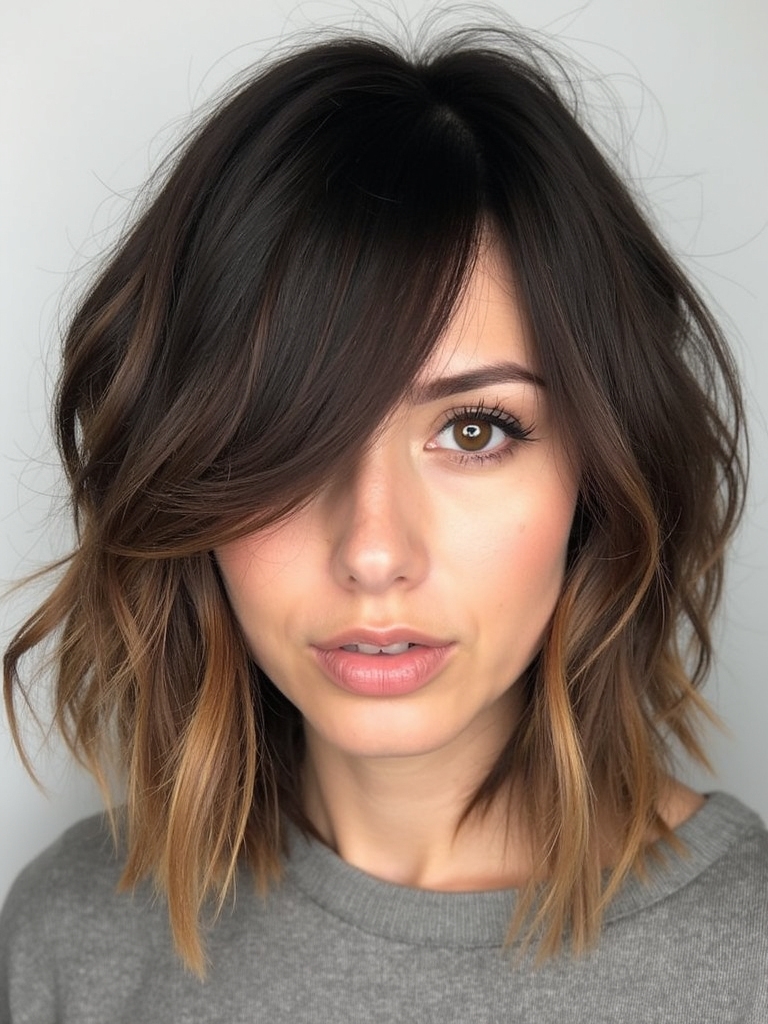 flattering long bob hairstyle