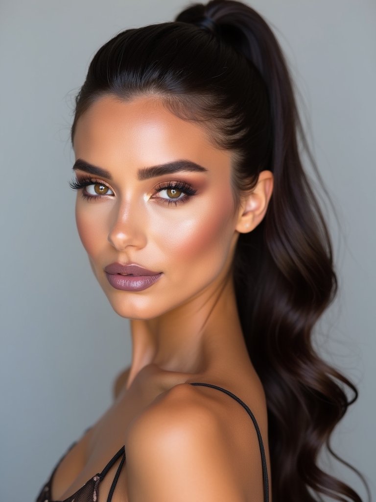 flattering updos for round faces