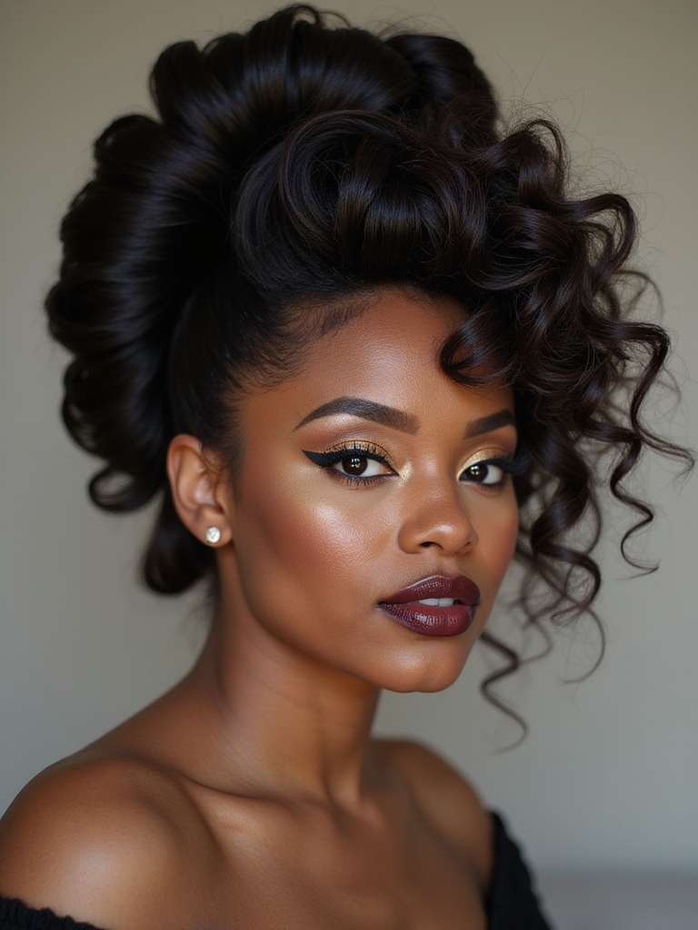 high voluminous glam bun