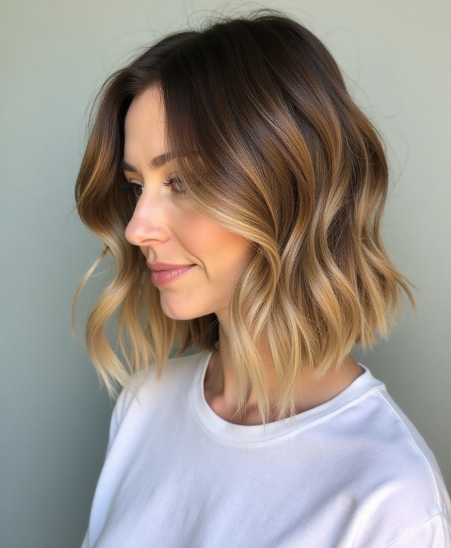layered bob with highlights