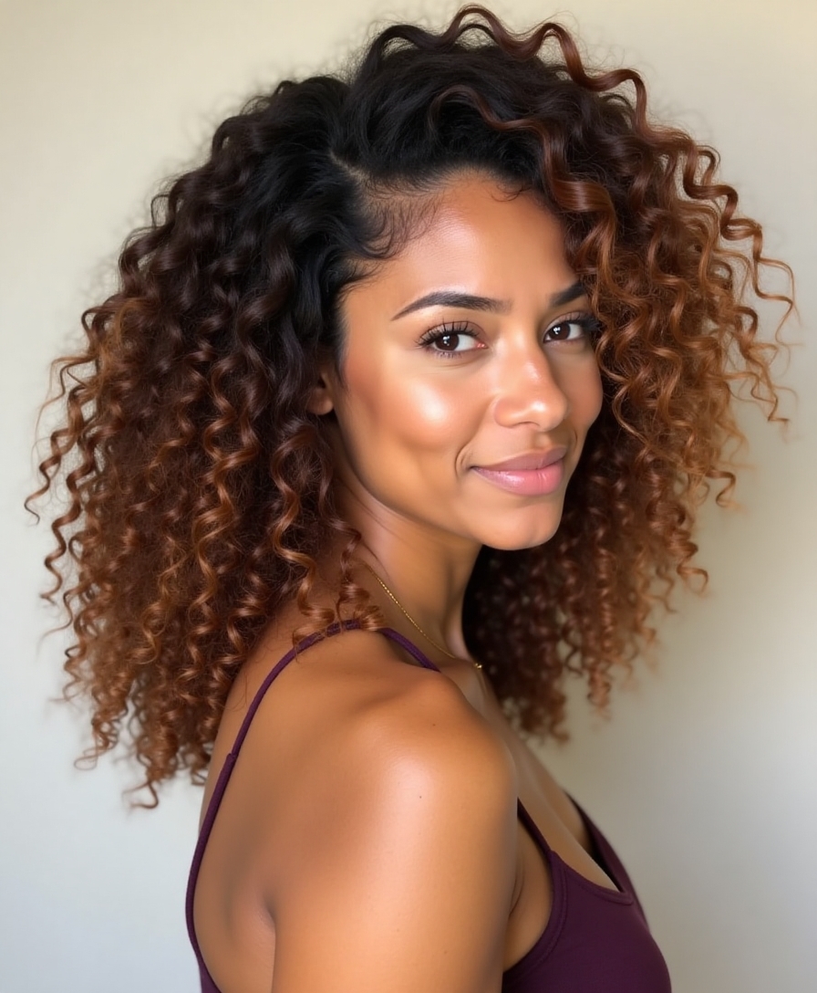 layered curls for bounce