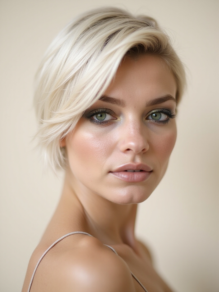 layered pixie with bangs