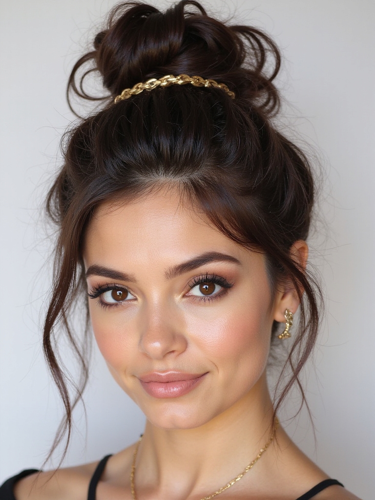 messy bun stylish headband